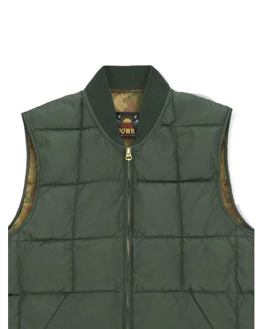 Fortela Green Padded Camouflage-Print Gilet for men