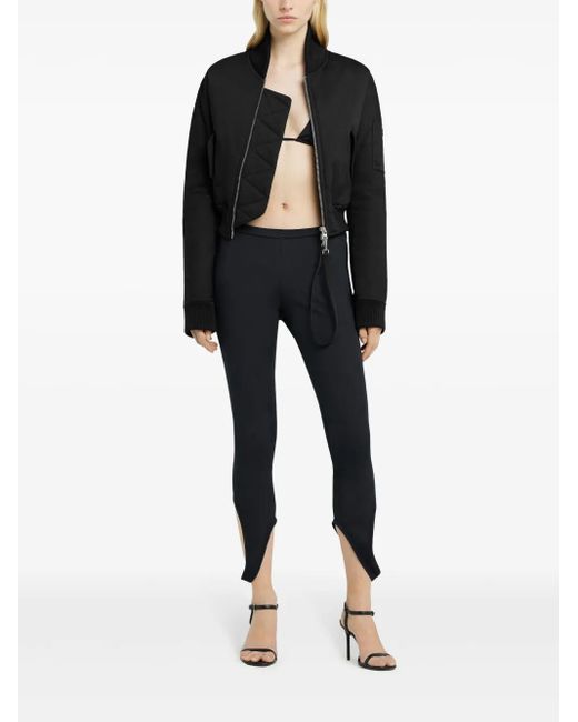 Courreges Black Cropped Bomber Jacket