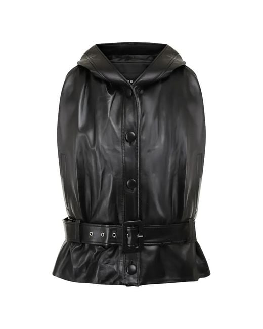 JACOB LEE Black Hooded Belted Vest