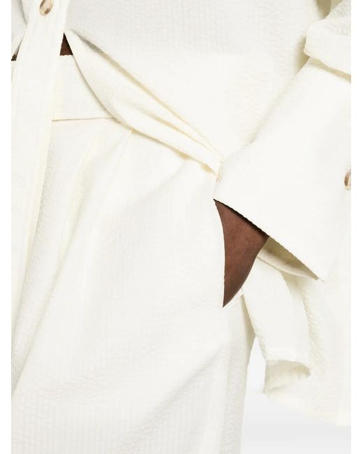 BATAKOVIC Belgrade White Buckle Pleated Shorts