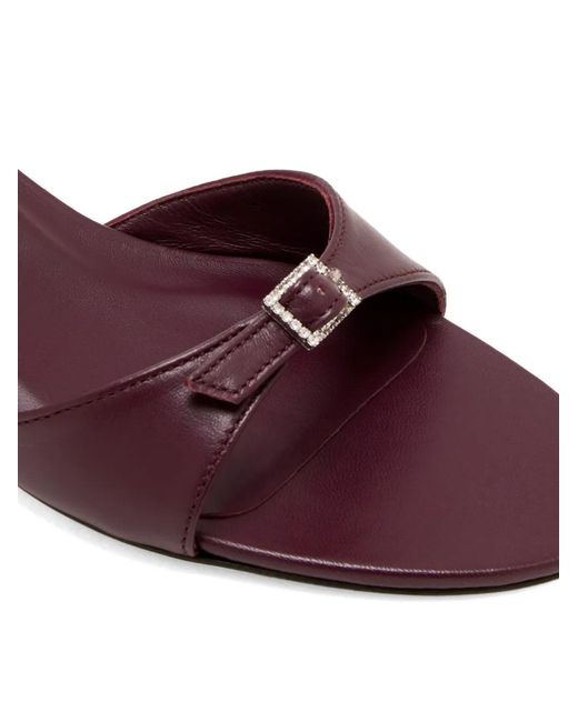 STUDIO AMELIA Red Greta Buckle-Strap Sandals