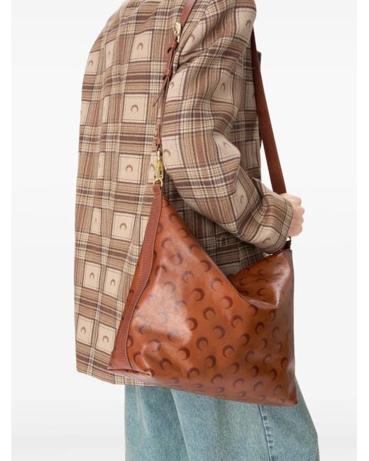 MARINE SERRE Brown Moon Airbrushed Kuriertasche