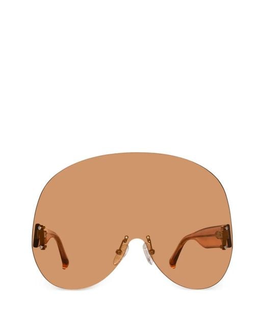 The Attico Natural X Linda Farrow Karl Oversized Sunglasses