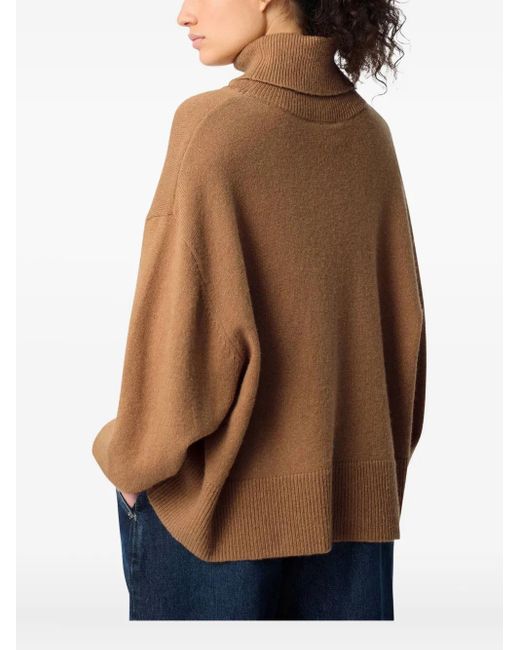 Axel Arigato Brown Turtleneck Split-Hem Sweater
