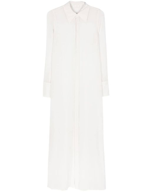 Chiffon silk maxi dress di AMI in White