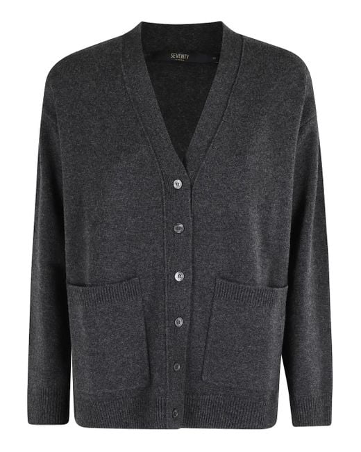 Cardigan À Poches Boutonnées Seventy en coloris Black