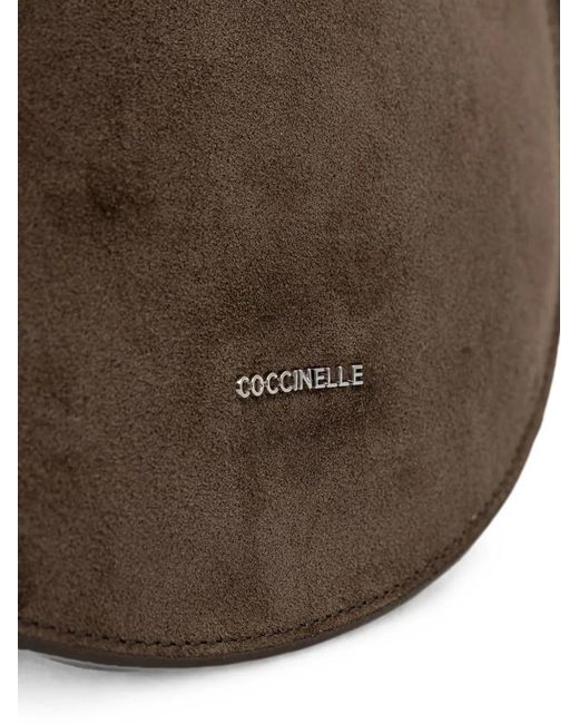Coccinelle Brown Small Sunup Crescent Shoulder Bag