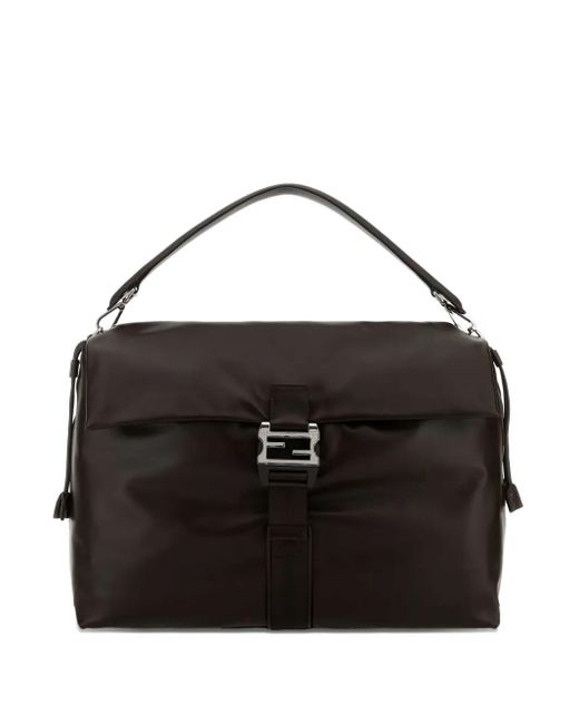 Fendi Black Buckle-Detail Messenger Bag for men