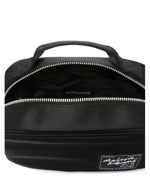 Maison Kitsuné Black The Traveler Nylon Belt Bag for men