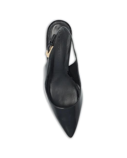 Black Suede Studio Black Branca Point-Toe Slingback Pumps