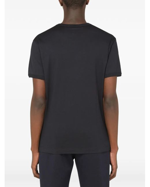 Dolce & Gabbana Black Cotton T-Shirt With Logo for men