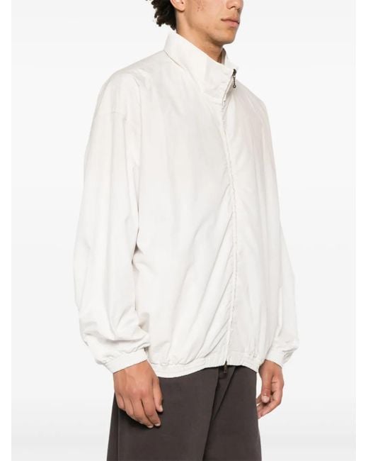 Chaqueta bómber con logo estampado Acne de hombre de color White