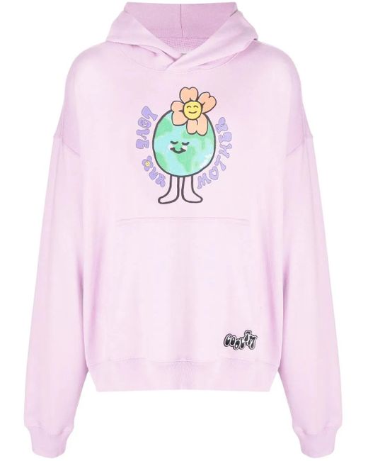 COOL T.M Pink Love Our Mother Oversized Hoodie for men