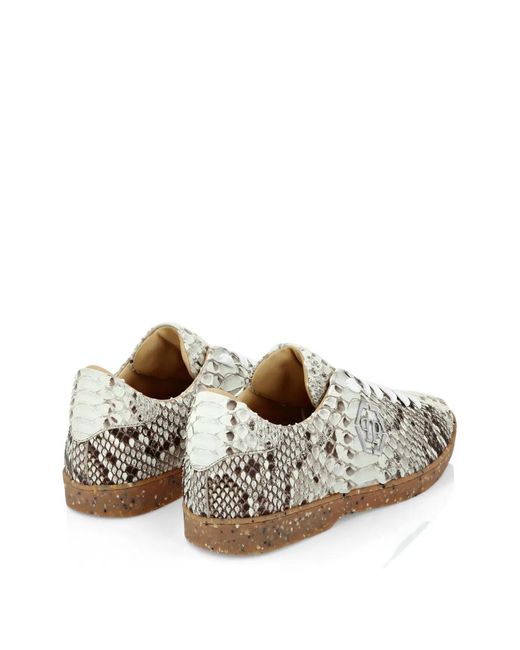Philipp Plein White Python Leather Sneakers for men