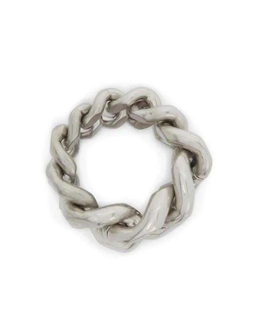Jil Sander Metallic Chain-Link Polished Ring for men