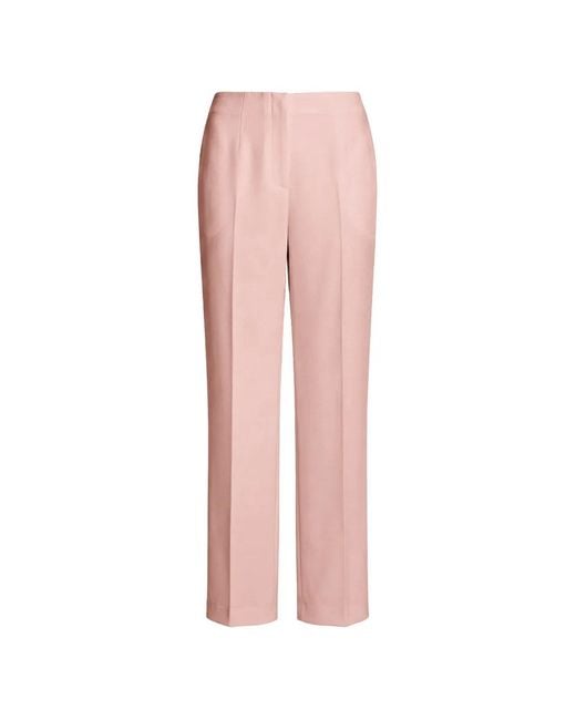 Alberta Ferretti Pink Pressed-Crease Straight-Leg Trousers