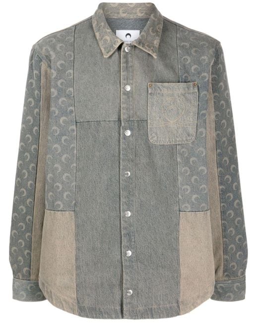 MARINE SERRE Gray Denim Button-down Shirt for men