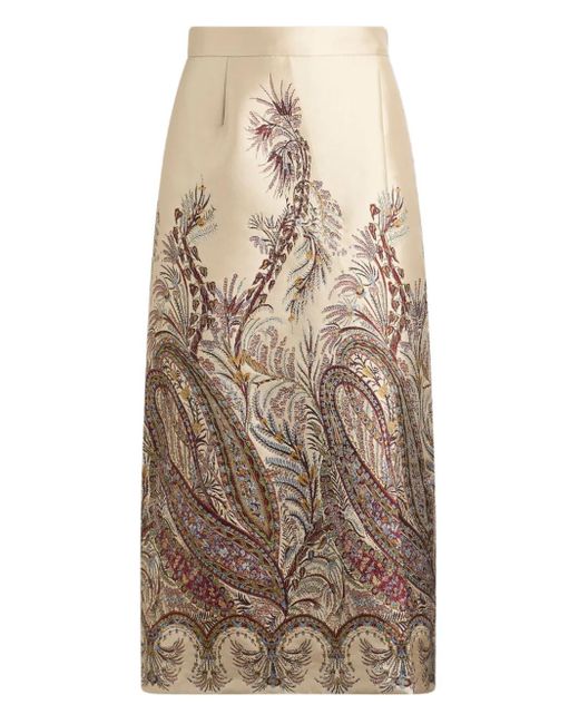 Etro ペイズリージャカード スカート Natural