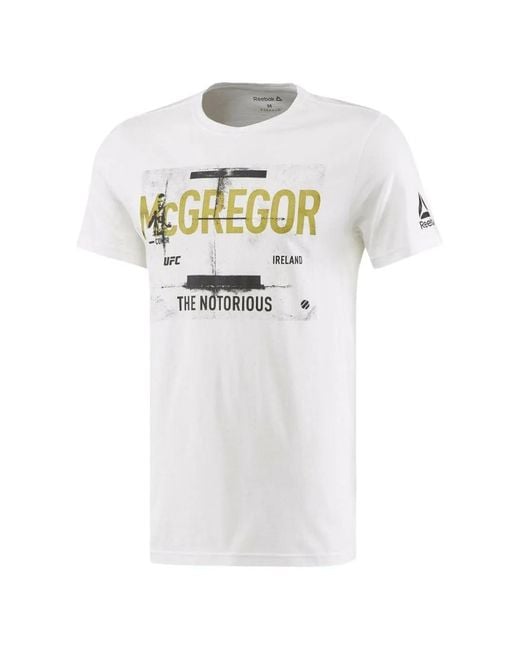 Reebok White Conor Mcgregor Graphic-Print T-Shirt for men