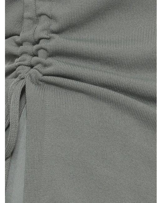 Marella Gray Asymmetric Ruched-Side T-Shirt