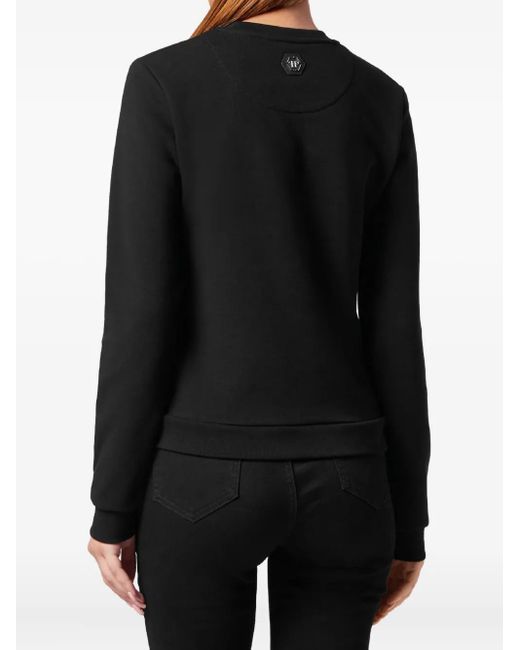 Philipp Plein Black Sweat À Ornements En Cristal
