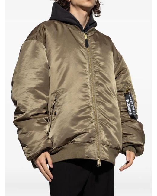 Vetements Green Zip-Fastening Bomber Jacket for men