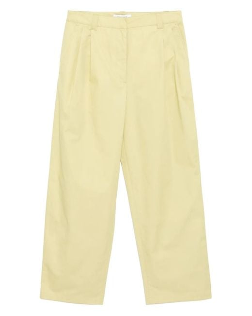 Maison Kitsuné Yellow Casual Pleated Trousers