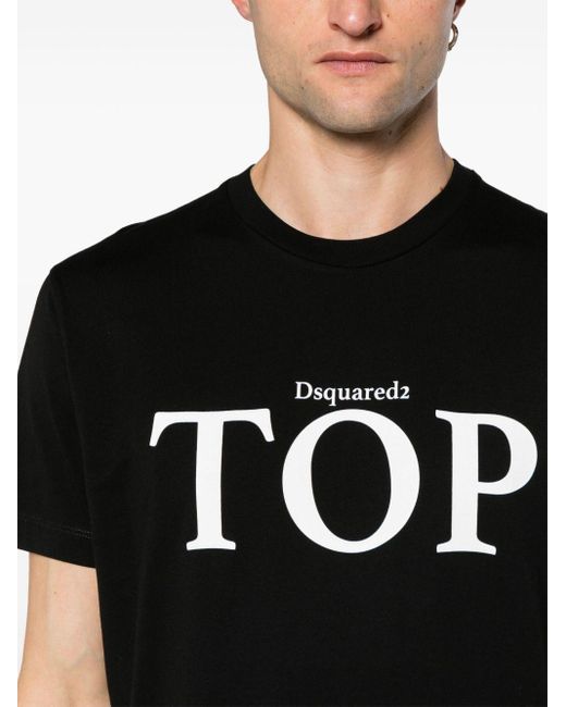 DSquared² Black Slogan-print Cotton T-shirt for men