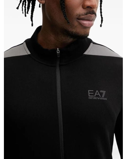 Pull Zippé À Logo Imprimé EA7 pour homme en coloris Black