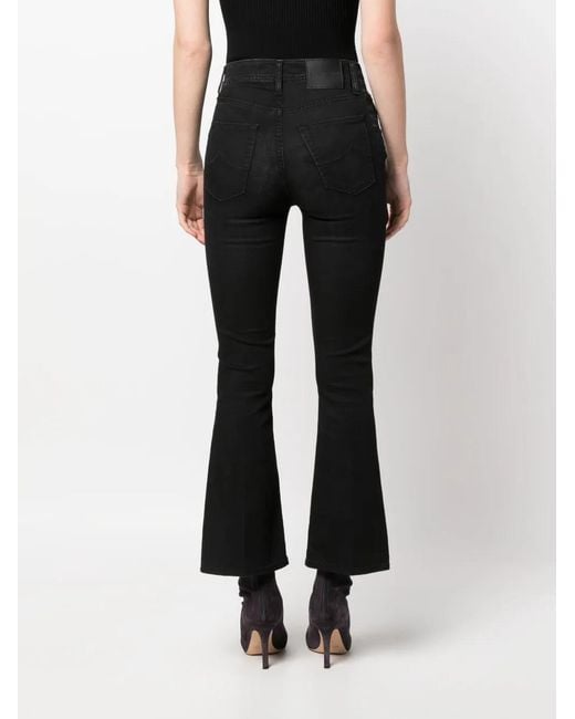 Jacob Cohen Black Mid-Rise Flared Jeans