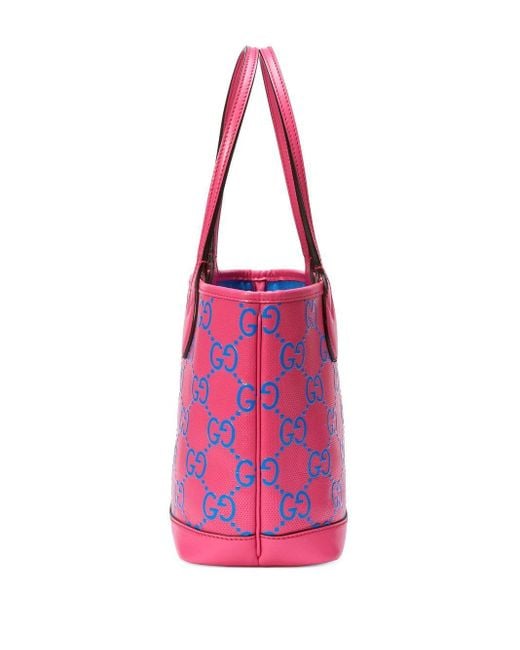 Gucci Pink GG-embossed Leather Tote Bag