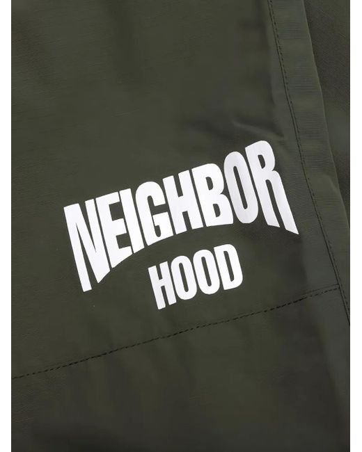 Neighborhood Gray Logo-Print Zip-Detail Trousers for men