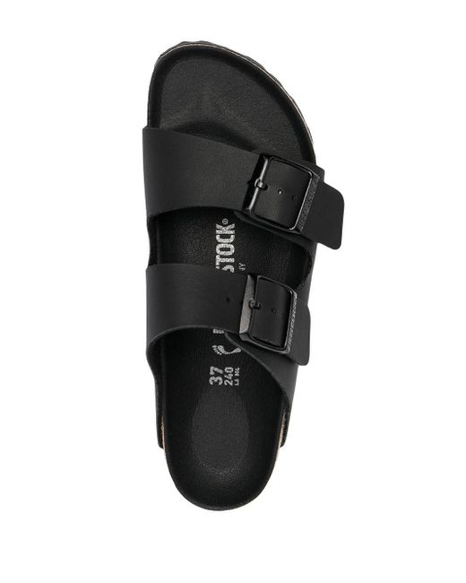 Birkenstock Leer Arizona Sandalen Met Dubbele Gesp in het Zwart - Lyst
