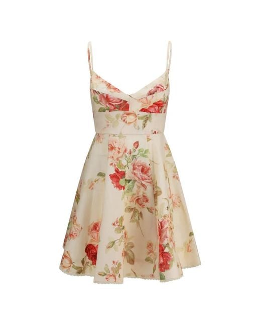Zimmermann White Roselight Linen Mini Dress