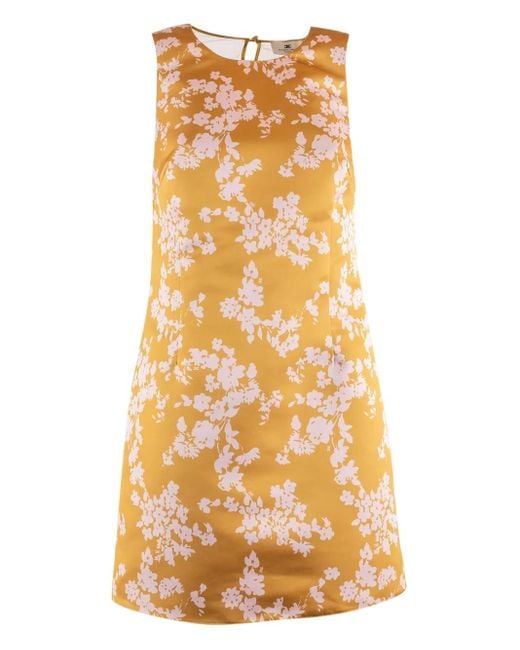 Elisabetta Franchi Metallic Floral-Embroidered Mini Dress