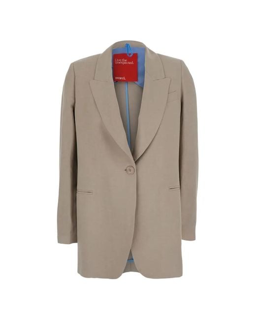 ..,merci Natural Single-Breasted Blazer