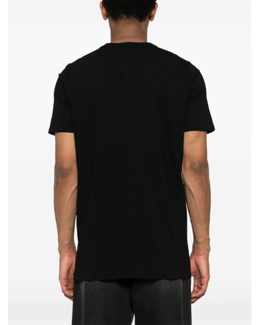 Rick Owens Black Panelled Cotton T-shirt for men