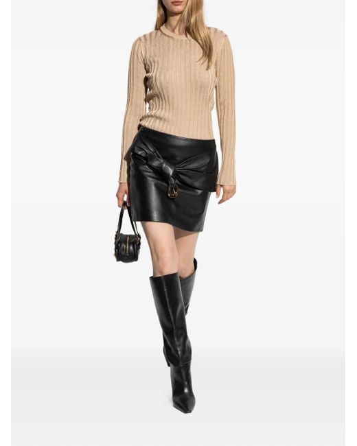 Versace Natural Ribbed Long-Sleeve Top