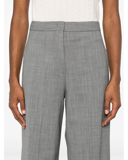 Fabiana Filippi Gray Mélange-Effect Trousers