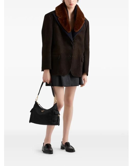 Prada Black Explore Large Re-Nylon And Leather Bag