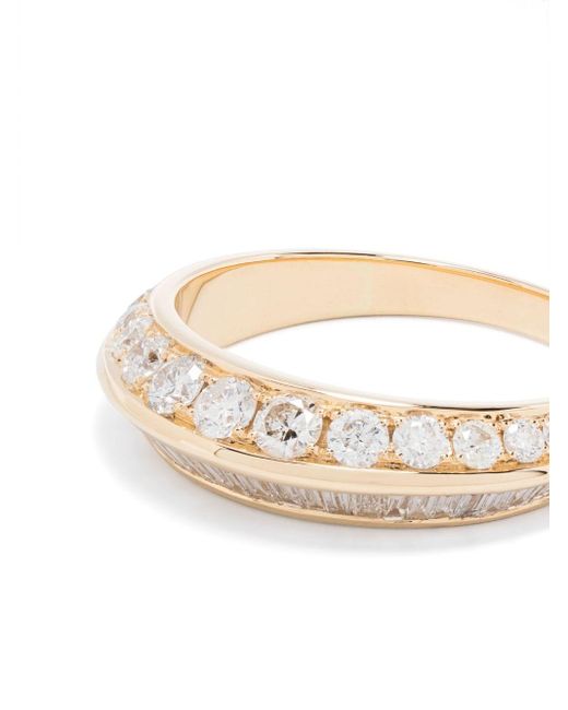 Lizzie Mandler White 18kt Yellow Gold Diamond Crescent Ring