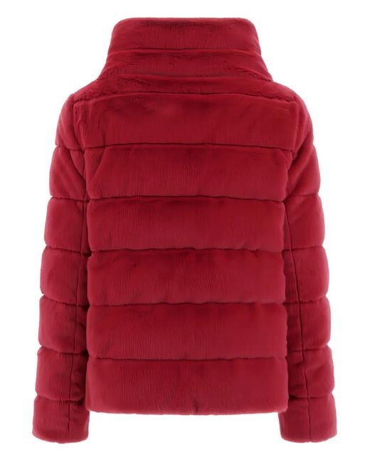 Herno Red Funnel-Neck Jacket