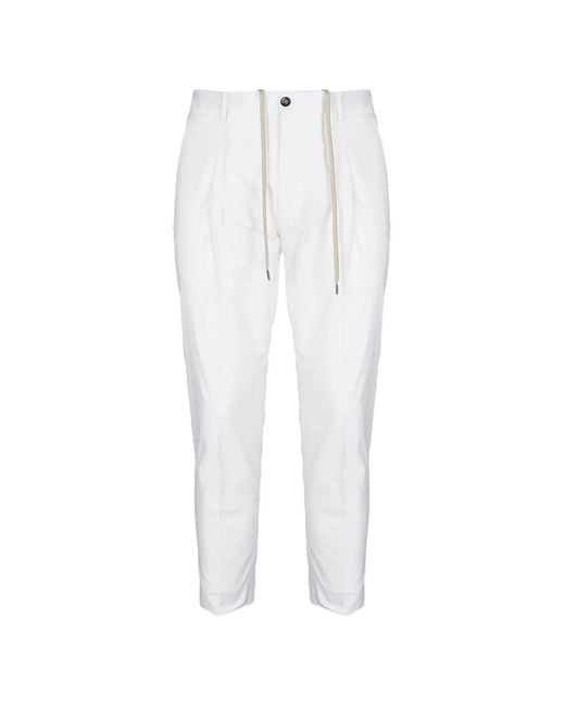 BE ABLE White Pantalon Plissé Riccardo À Lien De Resserrage for men