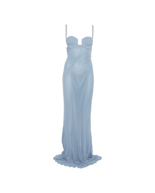Blumarine Women's Blue Lace Dress - www.rajagirimanappuram.com