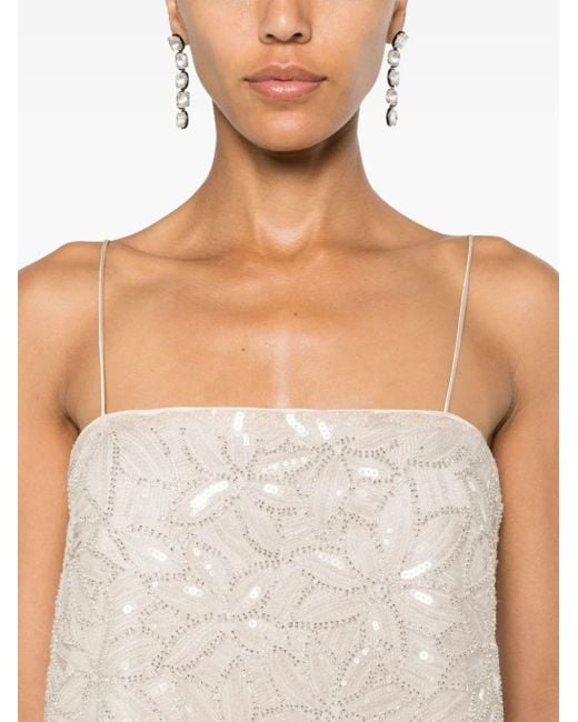 ROTATE BIRGER CHRISTENSEN White Sequin-Embellished Blouse