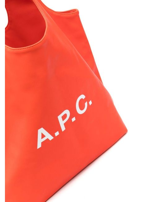A.P.C. Red Logo-print Tote Bag