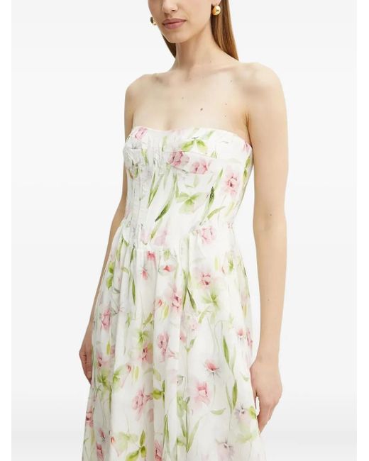 Abito Midi Lola A Fiori di Bardot in White