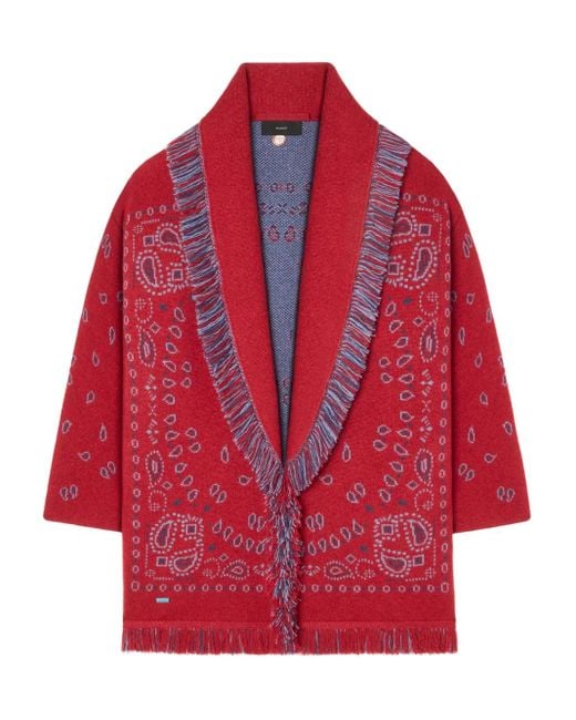 Alanui Vest Met Bandana-Jacquard En Franje in het Red