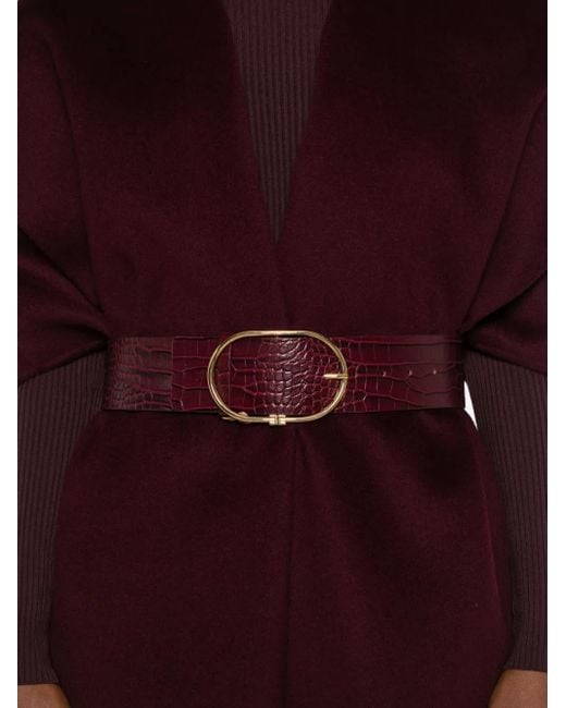 Belted wool cape Elisabetta Franchi de color Red
