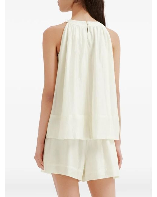 B+ AB White Bow-Detail Sleeveless Blouse And Shorts Set